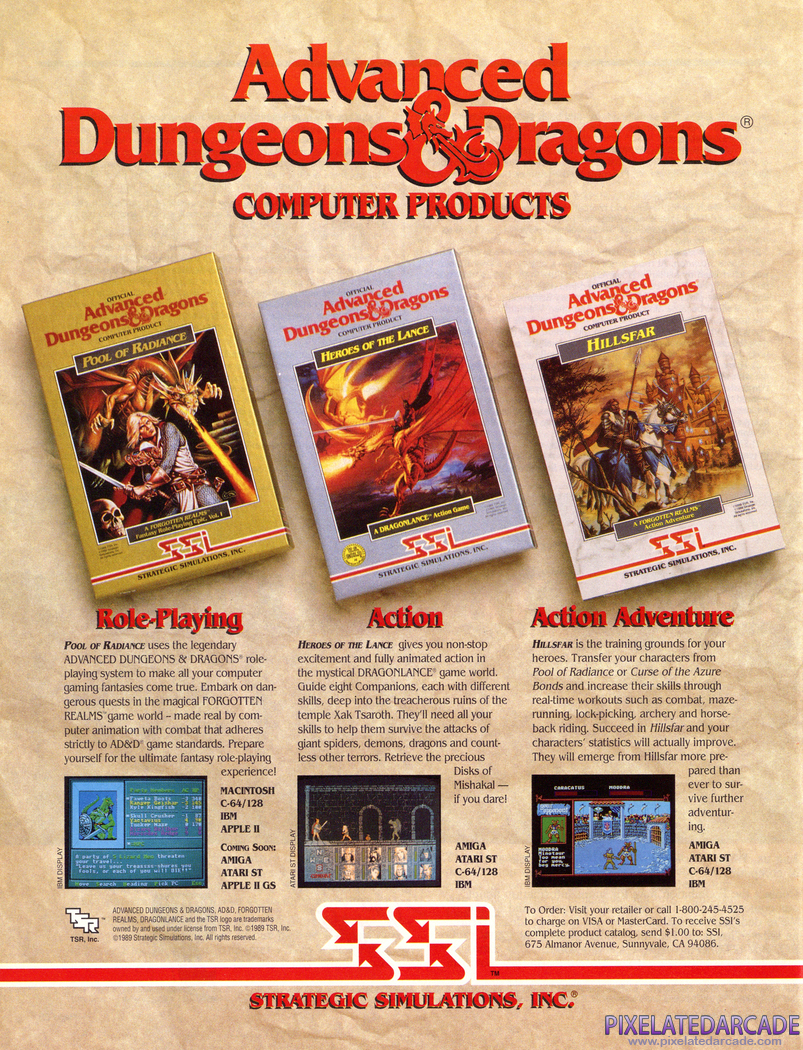 Heroes of the Lance Advertisement: January 1990 magazine ad