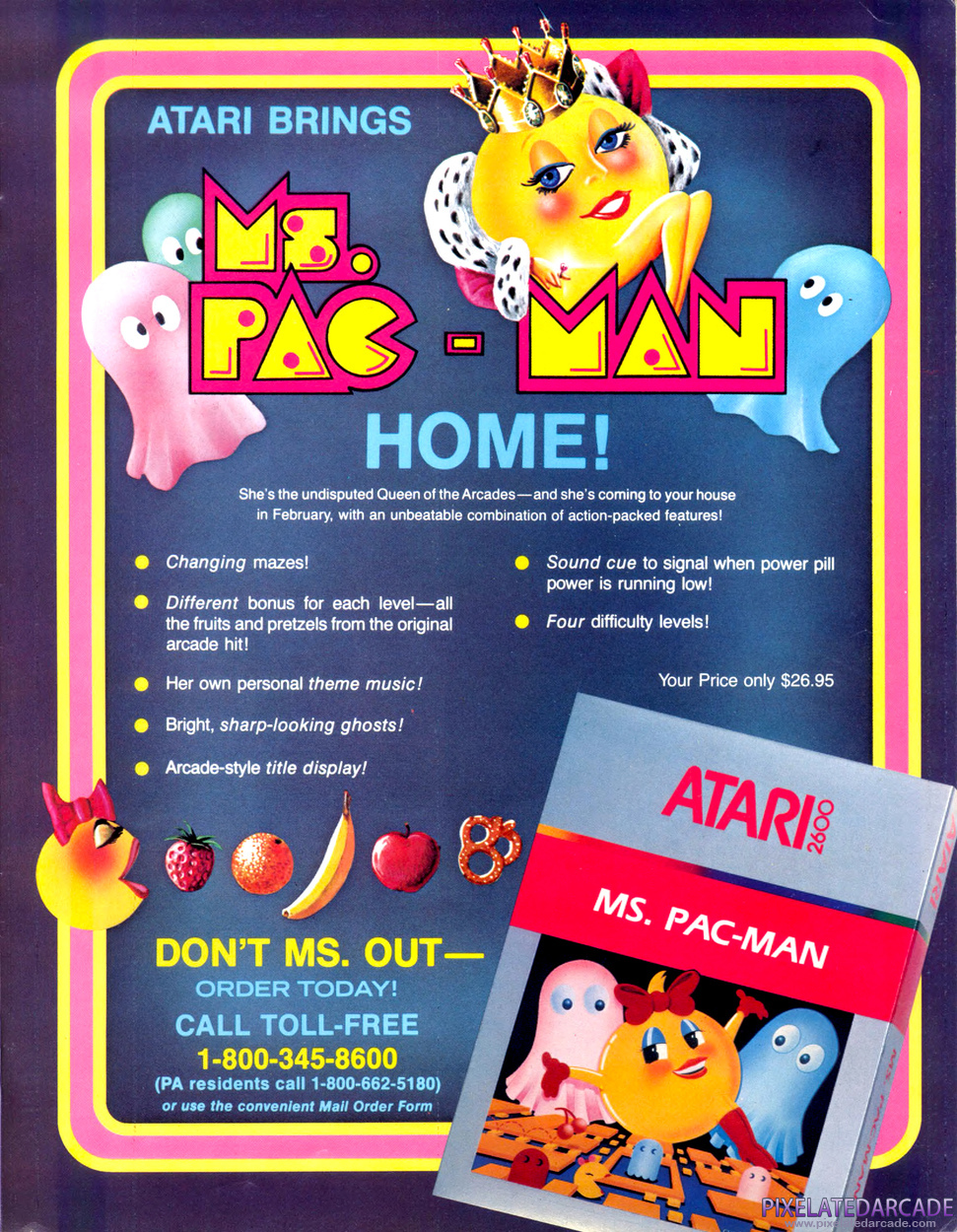 Ms. Pac-Man Advertisement: January 1983 magazine ad