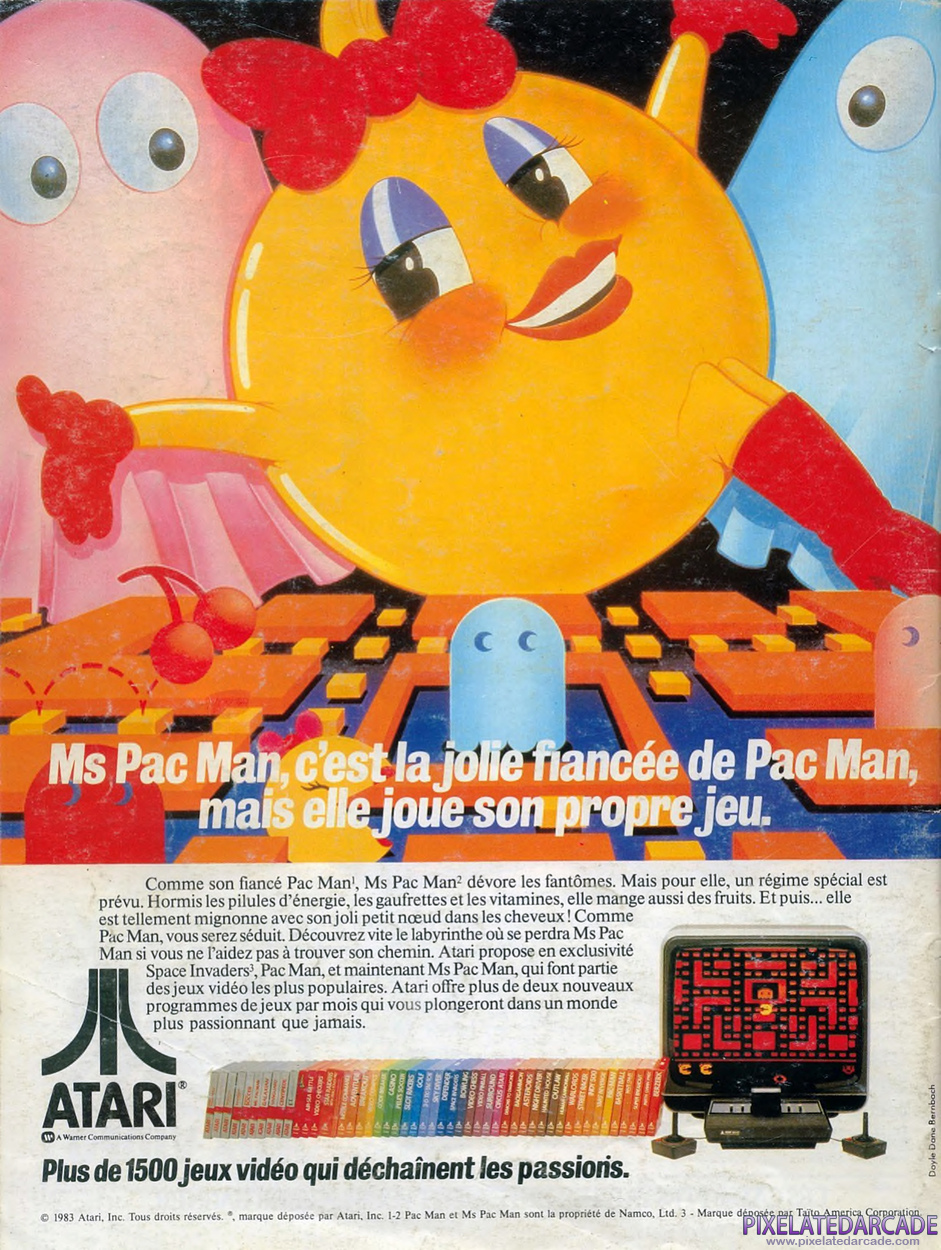 Ms. Pac-Man Advertisement: July 1983 magazine ad (French)