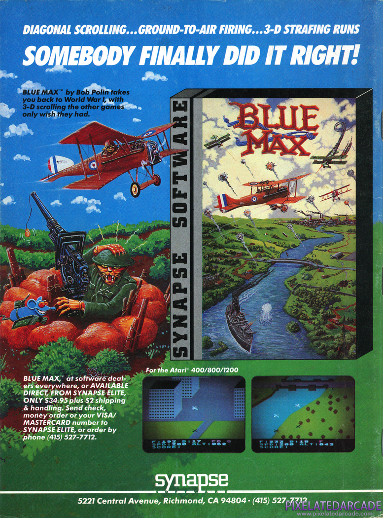 Blue Max Advertisement: August 1983 magazine ad