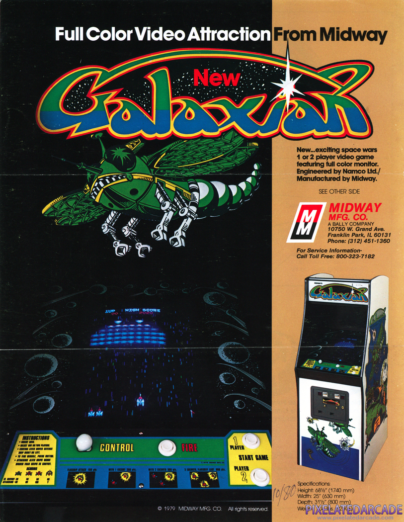 Galaxian Advertisement: Upright cabinet flyer - Front