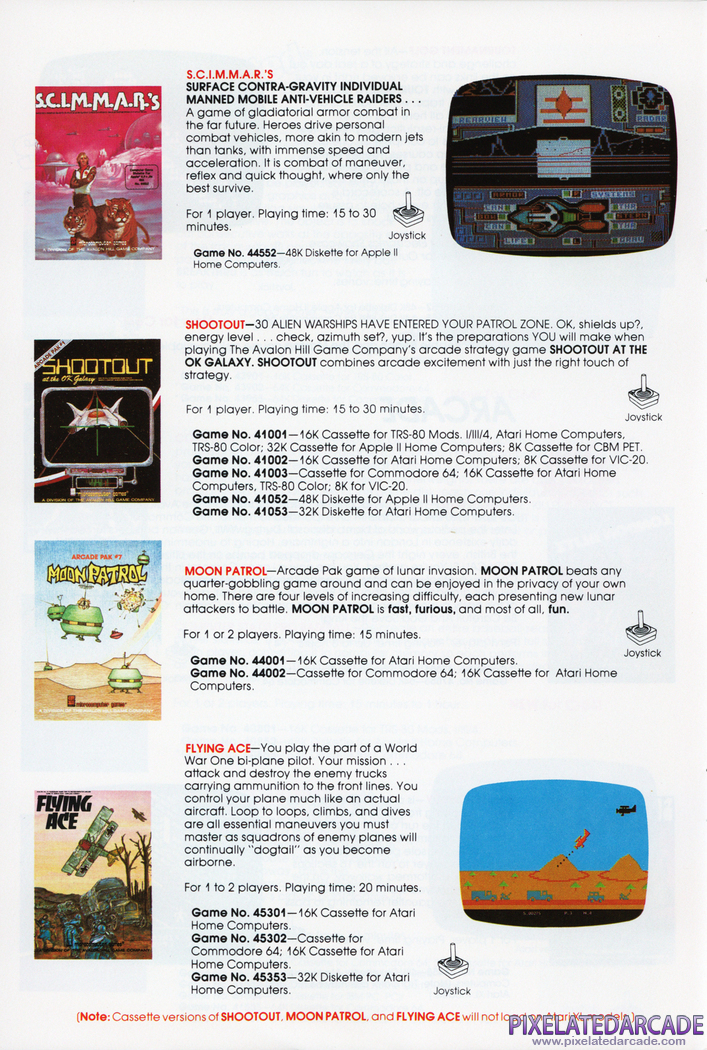 Shootout at the OK Galaxy Advertisement: Avalon Hill 1985 product catalog