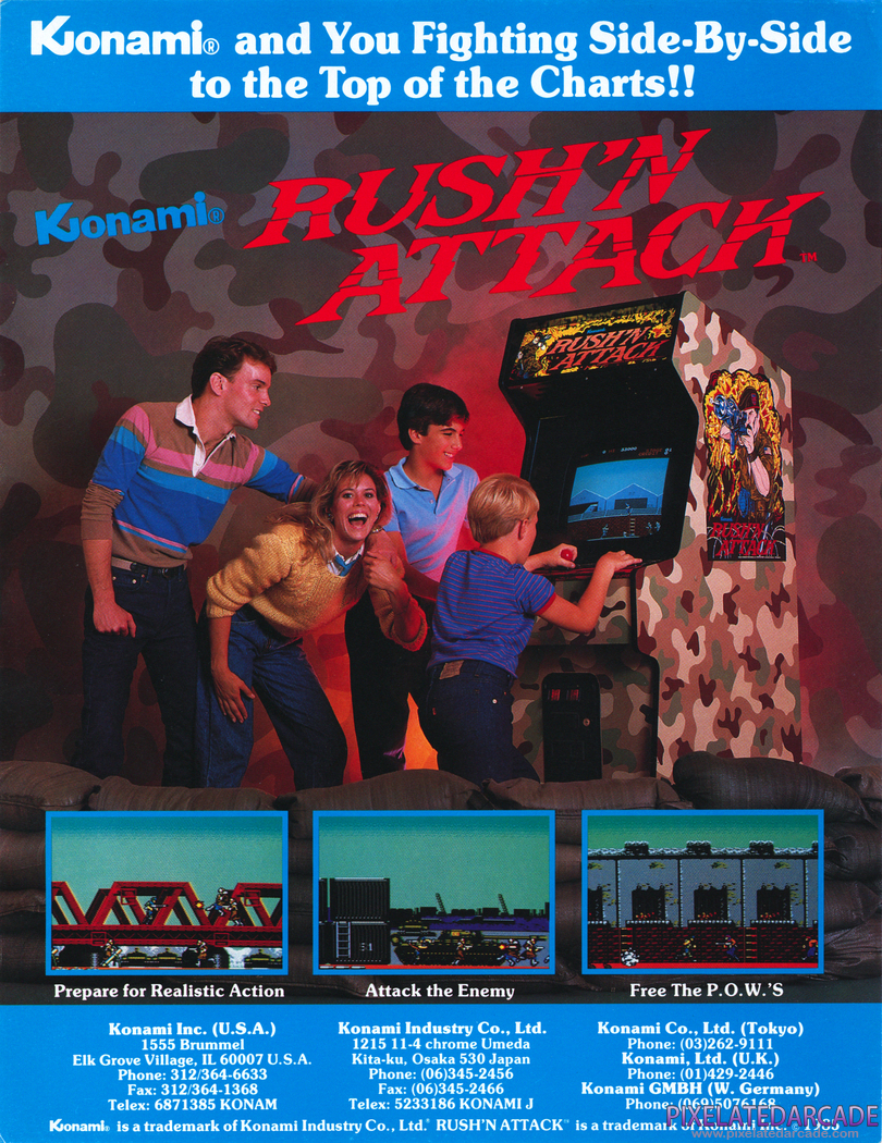 Rush'n Attack Advertisement: Rush'n Attack flyer - Front