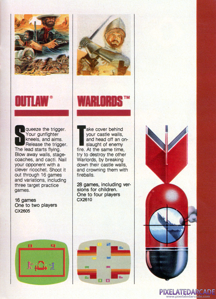 Warlords Advertisement: Atari 1981 product catalog
