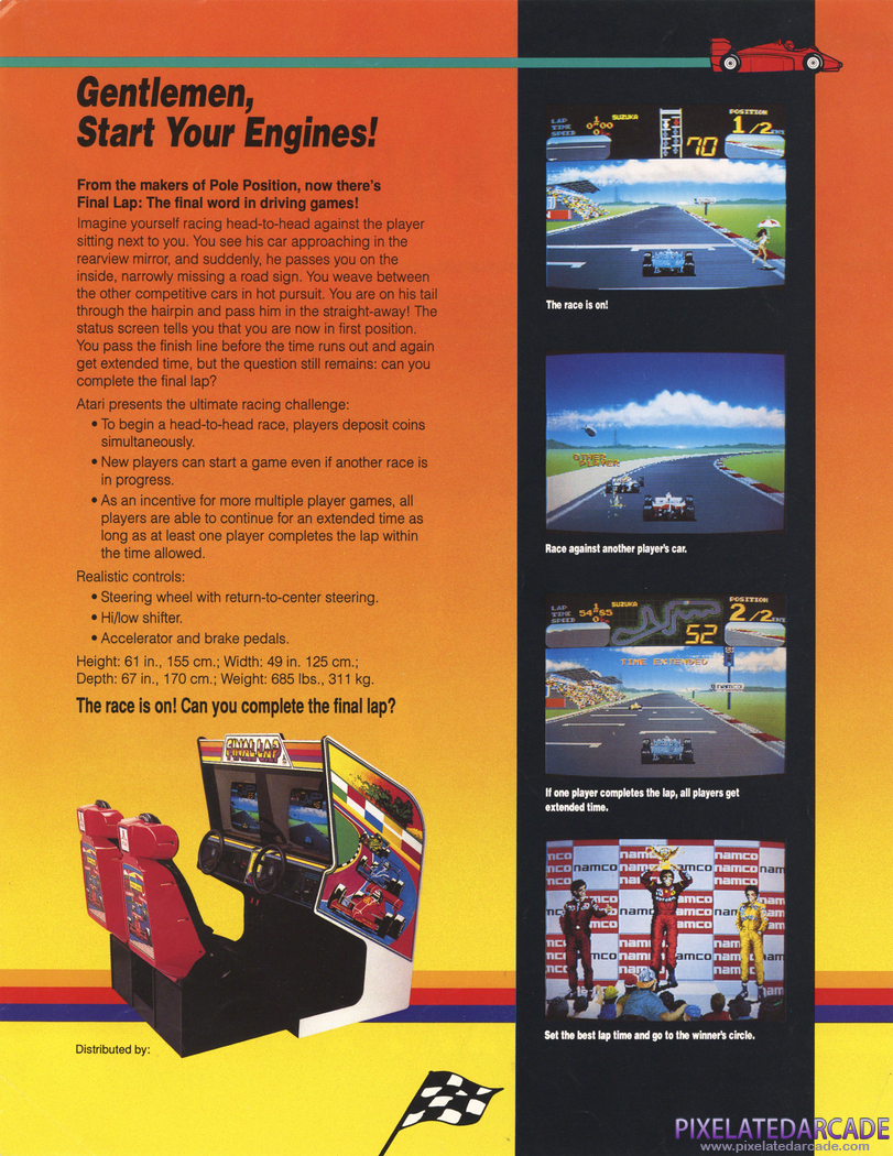 Final Lap Advertisement: Final Lap flyer - Back
