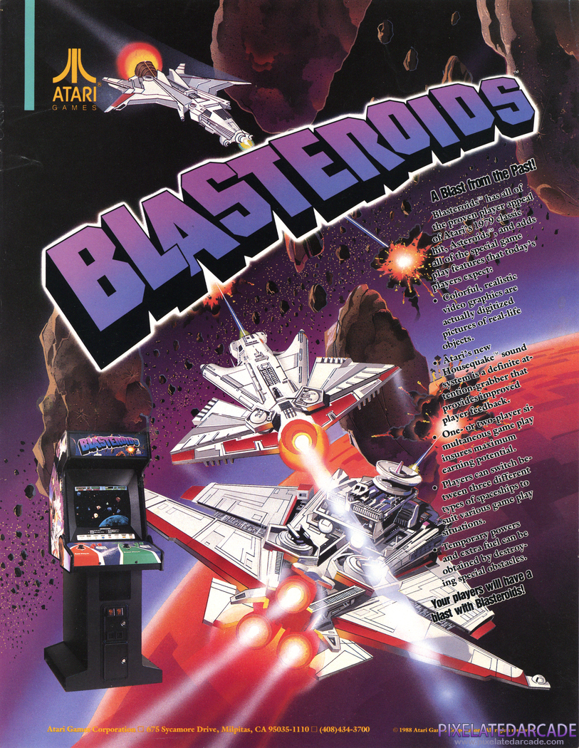 Blasteroids Advertisement: Blasteroids flyer - Front