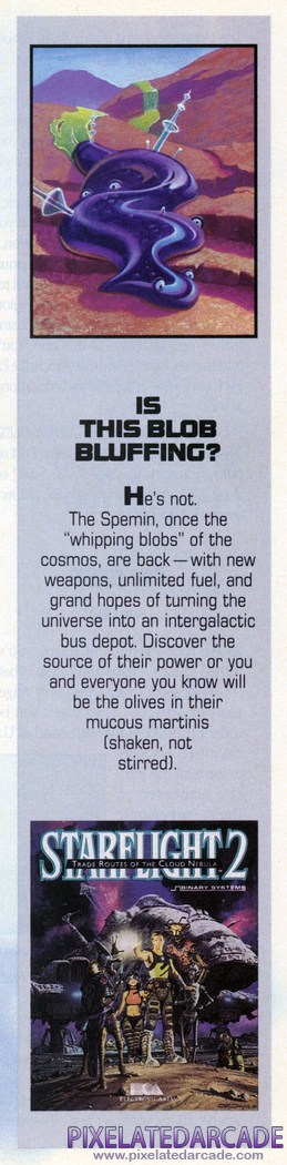 Starflight 2: Trade Routes of the Cloud Nebula Advertisement: April 1990 magazine ad (Part 2 of 3)