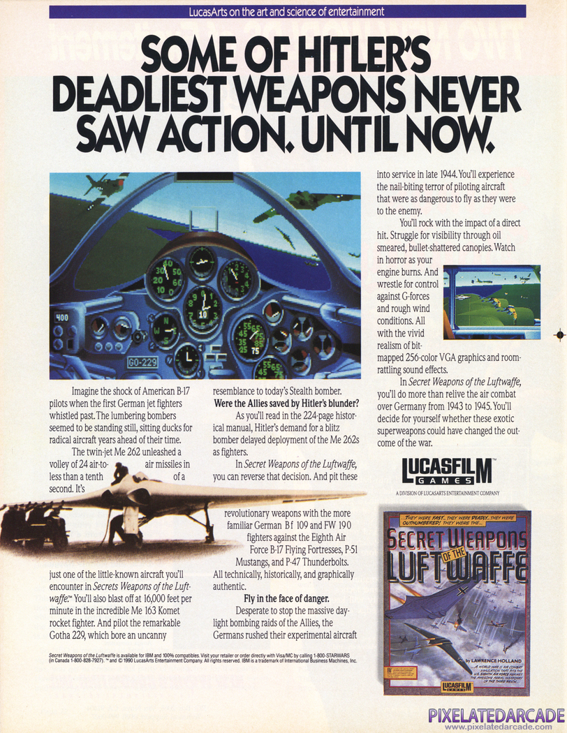 Secret Weapons of the Luftwaffe Advertisement: 1991 magazine ad