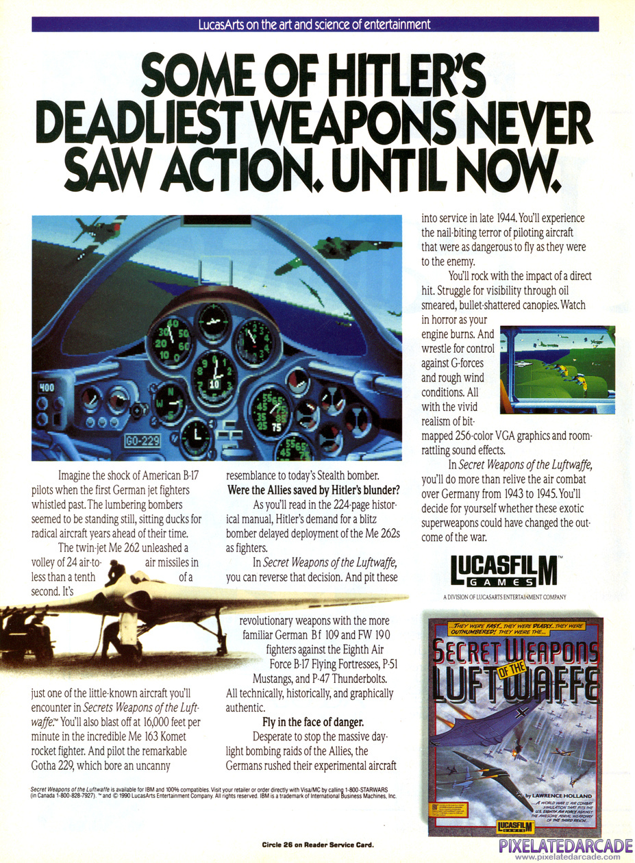 Secret Weapons of the Luftwaffe Advertisement: December 1990 magazine ad