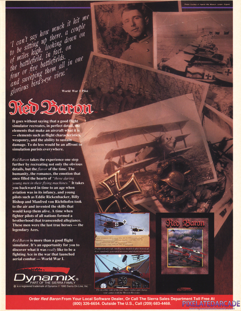 Red Baron Advertisement: 1991 magazine ad