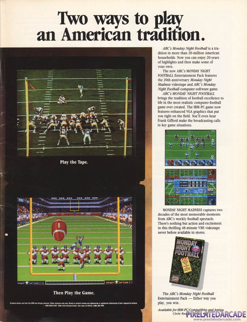 ABC Monday Night Football Advertisement: January 1991 magazine ad