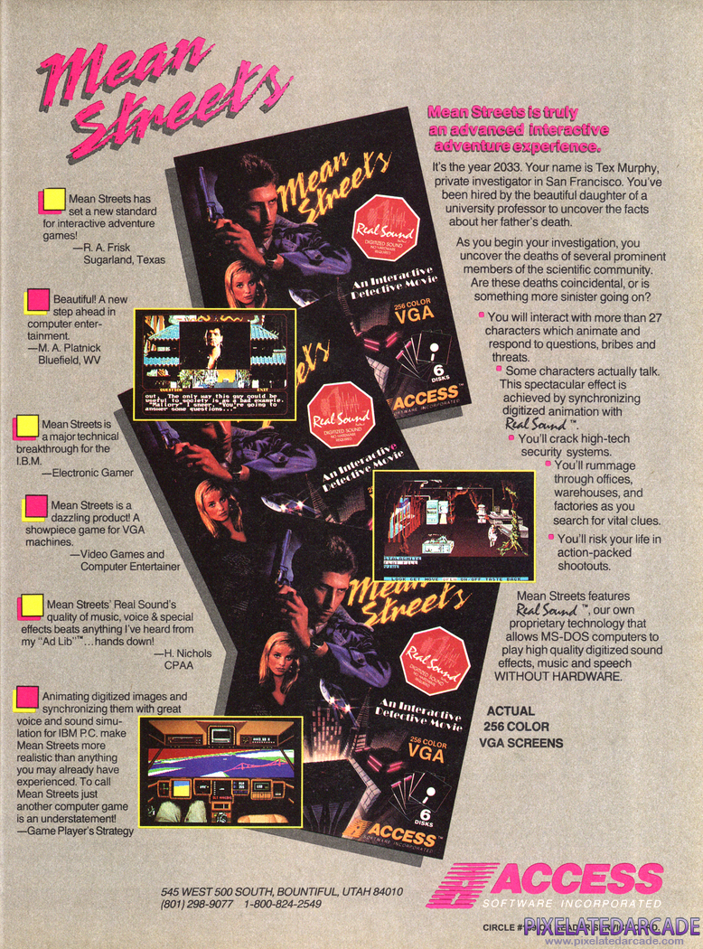 Mean Streets Advertisement: November 1990 magazine ad