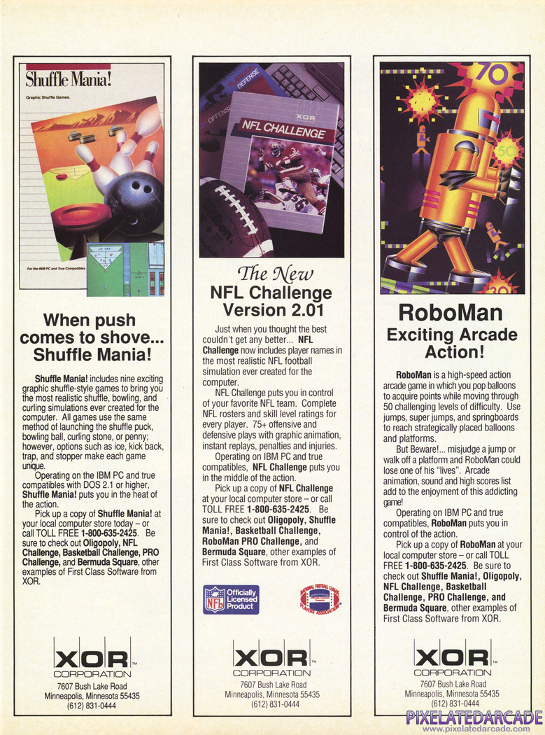 NFL Challenge Advertisement: December 1989 magazine ad