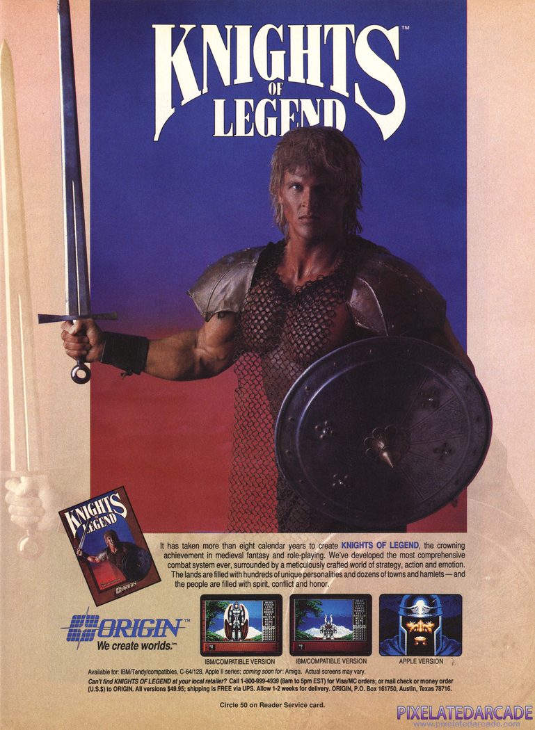 Knights of Legend Advertisement: December 1989 magazine ad