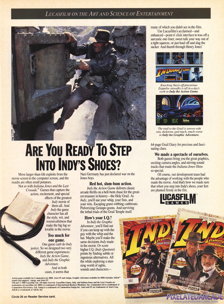 Indiana Jones and The Last Crusade: The Graphic Adventure Advertisement: December 1989 magazine ad Indiana Jones and The Last Crusade: The Graphic Adventure Advertisement: December 1989 magazine ad