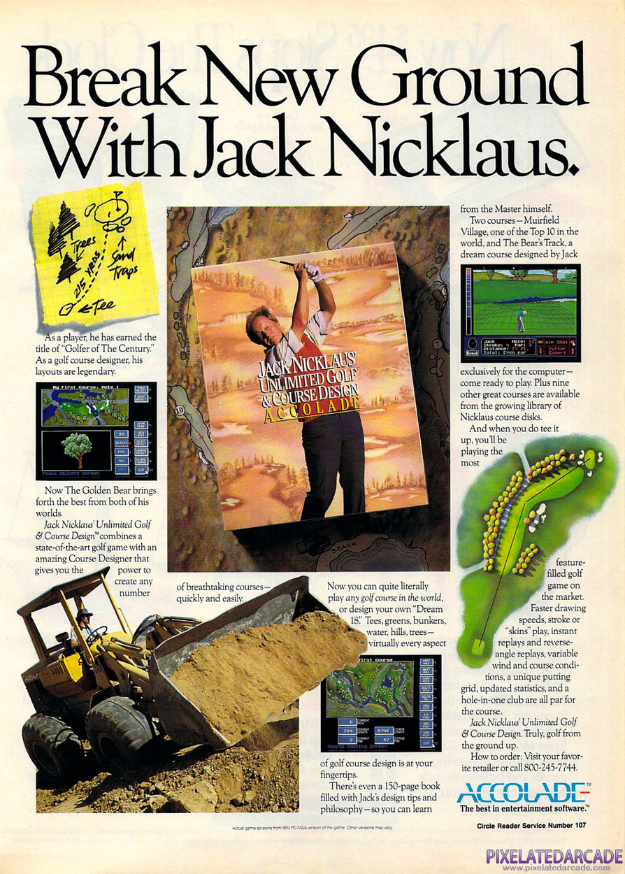 Jack Nicklaus' Unlimited Golf & Course Design Advertisement: October 1990 magazine ad Jack Nicklaus' Unlimited Golf & Course Design Advertisement: October 1990 magazine ad