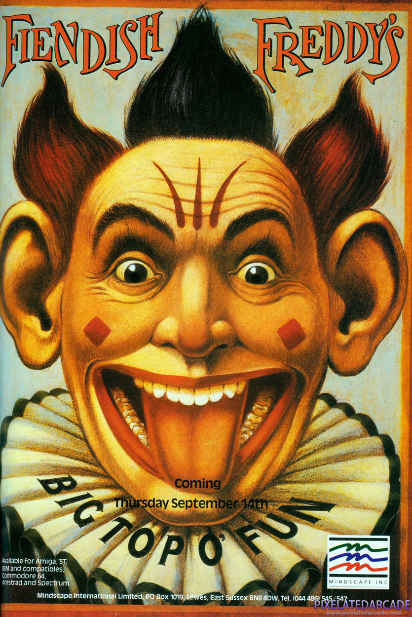 Fiendish Freddy's Big Top O' Fun Advertisement: October 1989 magazine ad