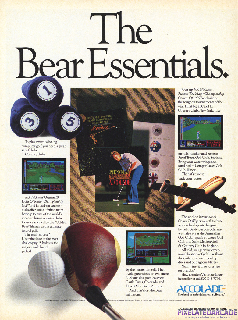 Jack Nicklaus' Greatest 18 Holes of Major Championship Golf Advertisement: December 1989 magazine ad Jack Nicklaus' Greatest 18 Holes of Major Championship Golf Advertisement: December 1989 magazine ad