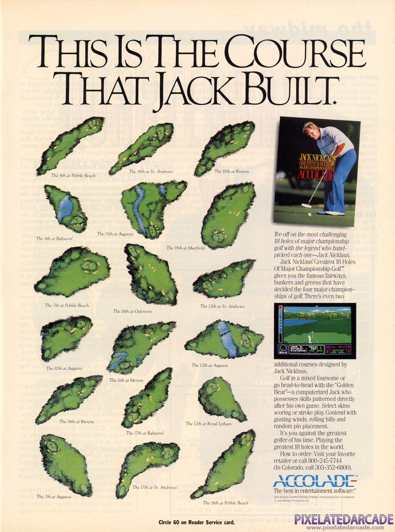 Jack Nicklaus' Greatest 18 Holes of Major Championship Golf Advertisement: Fall 1988 magazine ad Jack Nicklaus' Greatest 18 Holes of Major Championship Golf Advertisement: Fall 1988 magazine ad