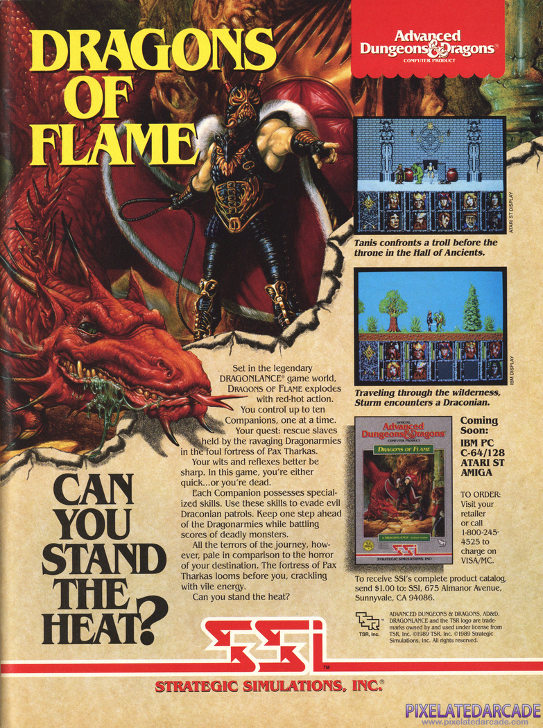 Dragons of Flame Advertisement: December 1989 magazine ad