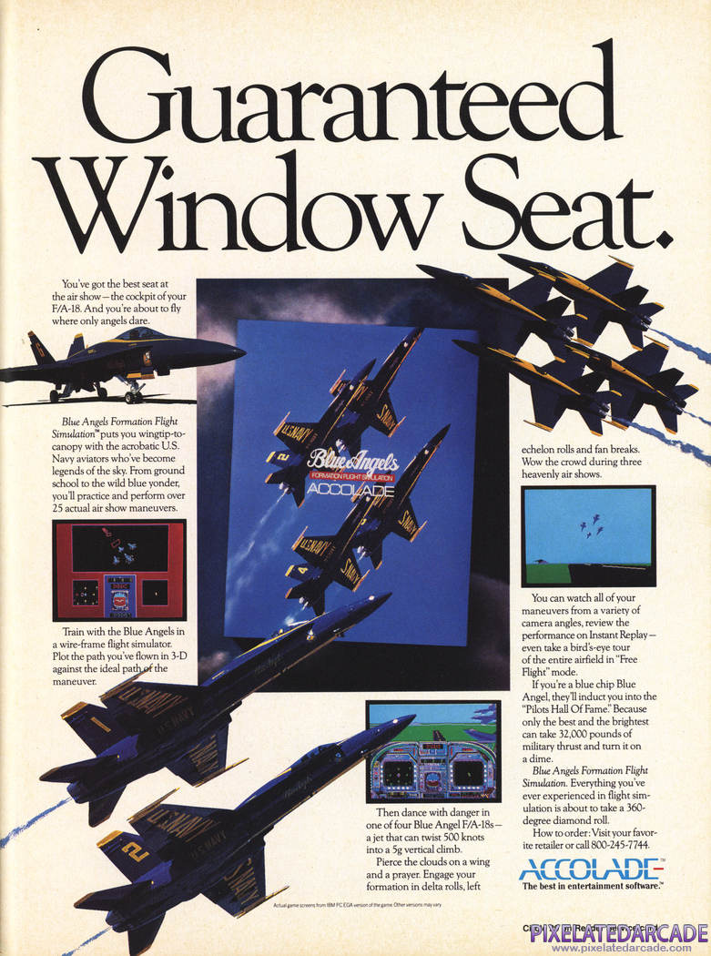 Blue Angels: Formation Flight Simulation Advertisement: December 1989 magazine ad