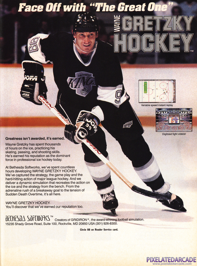 Wayne Gretzky Hockey Advertisement: December 1989 magazine ad