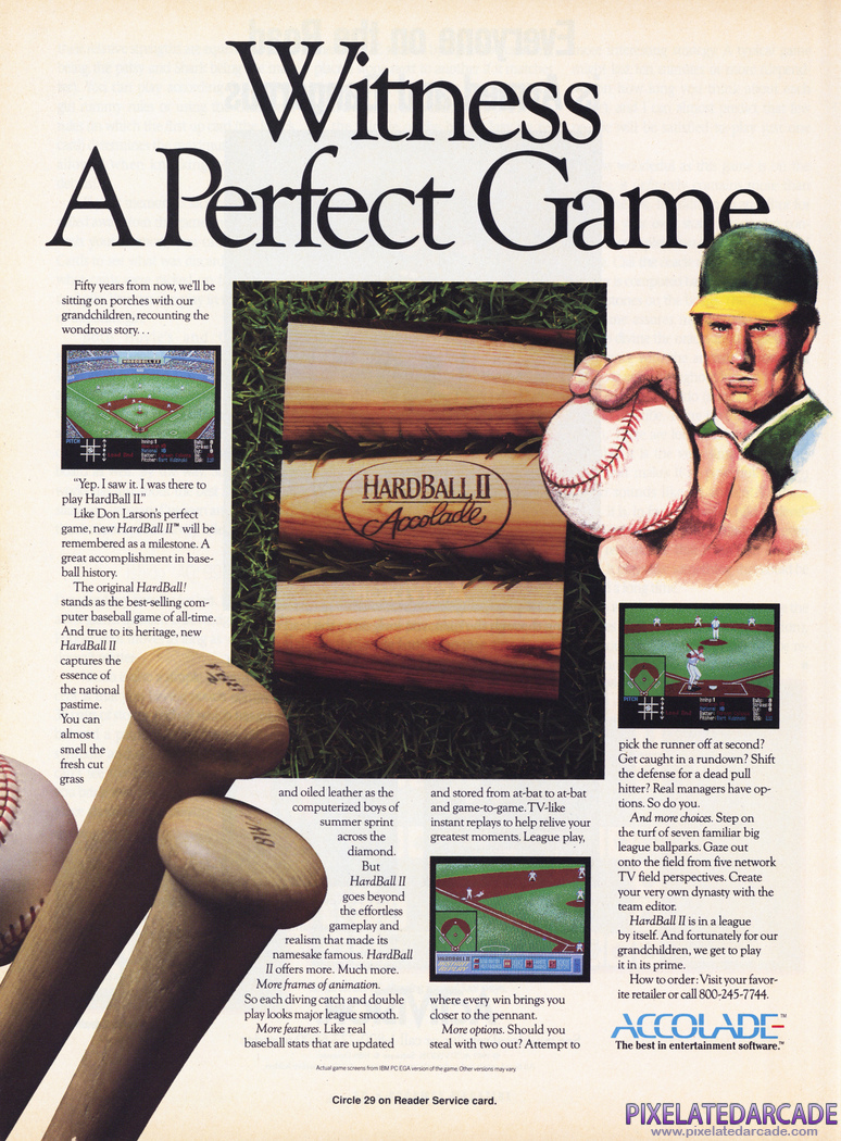 HardBall II Advertisement: December 1989 magazine ad
