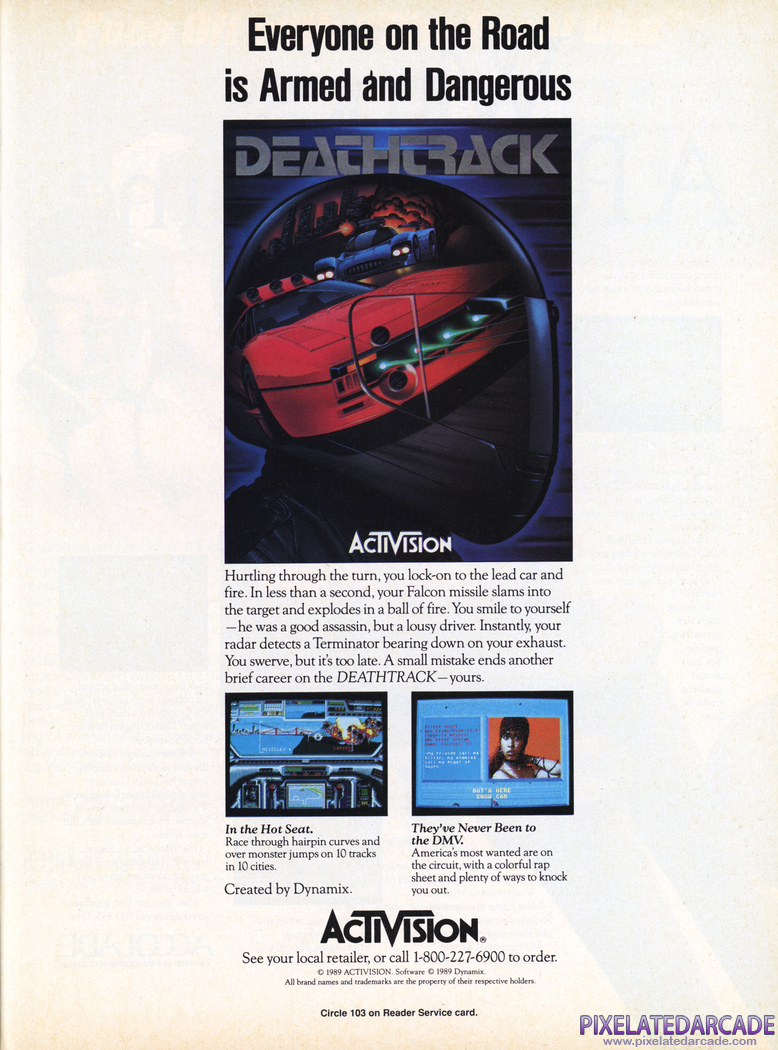 Deathtrack Advertisement: December 1989 magazine ad