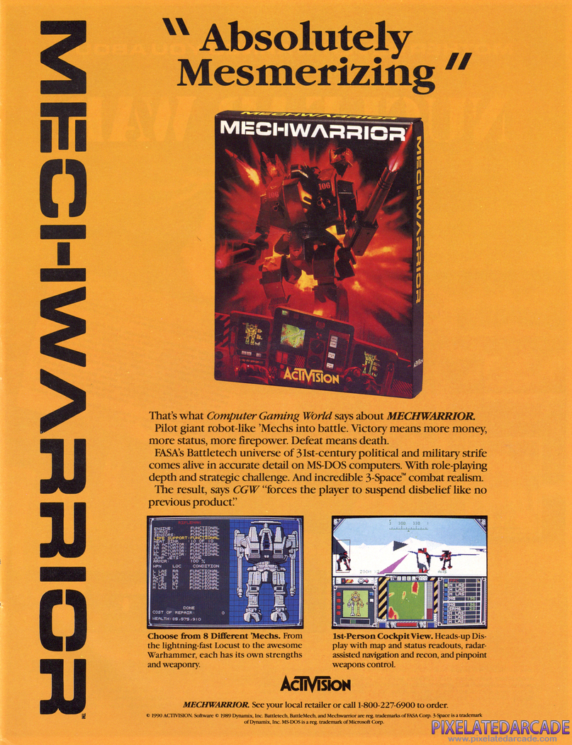 MechWarrior Advertisement: July/August 1990 magazine ad