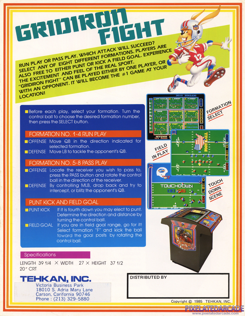 Gridiron Fight Advertisement: Gridiron Fight flyer - Back