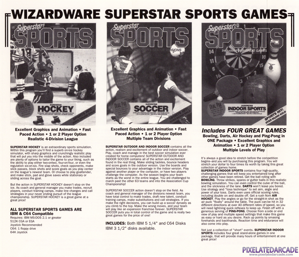 Superstar Ice Hockey Advertisement: Wizardware product catalog