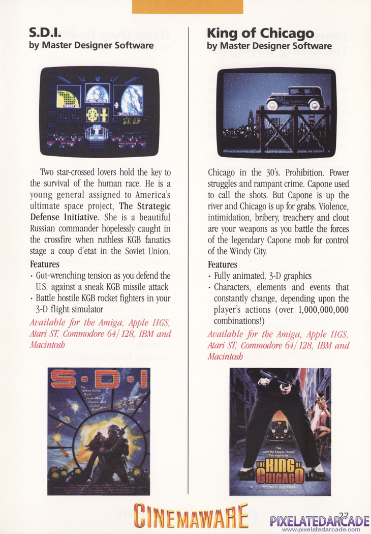 The King of Chicago Advertisement: Mindscape 1988 product catalog