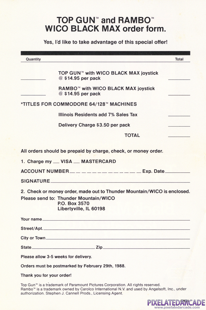 Top Gun Advertisement: Thunder Mountain Value Pack Flyer - Back