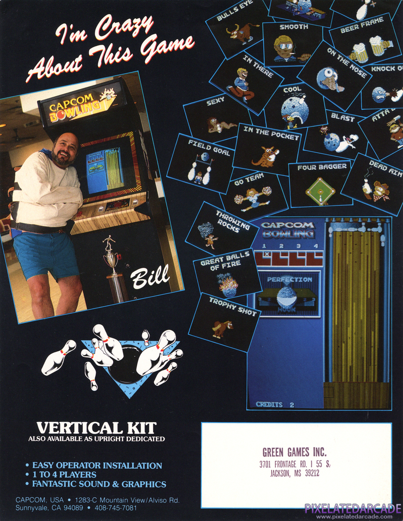 Capcom Bowling Advertisement: Capcom Bowling flyer - Back