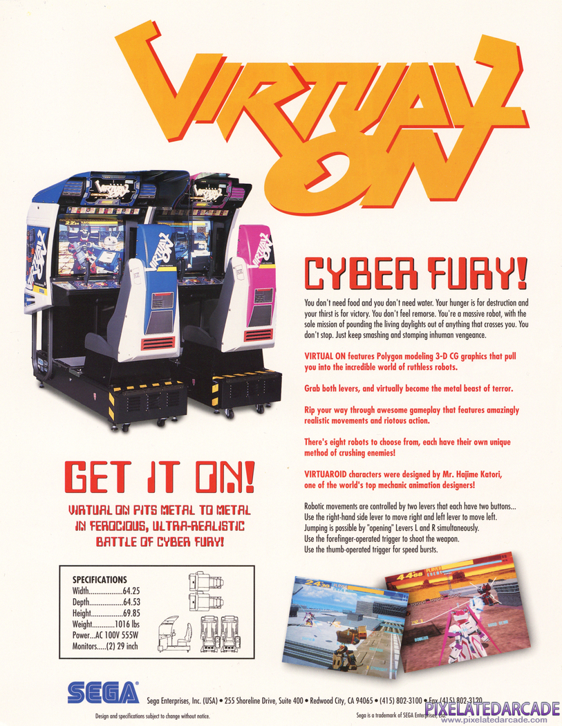 Virtual On: Cyber Troopers Advertisement: Virtual On flyer - Back