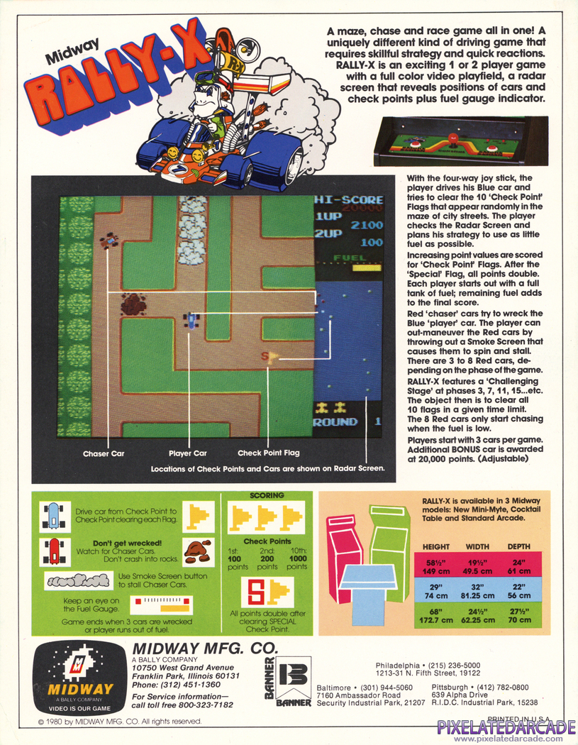 Rally-X Advertisement: Rally-X flyer - Back