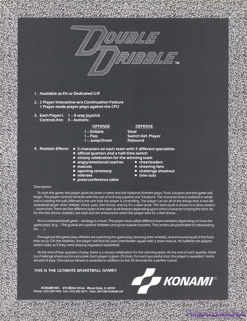 Double Dribble Advertisement: Double Dribble flyer - Back