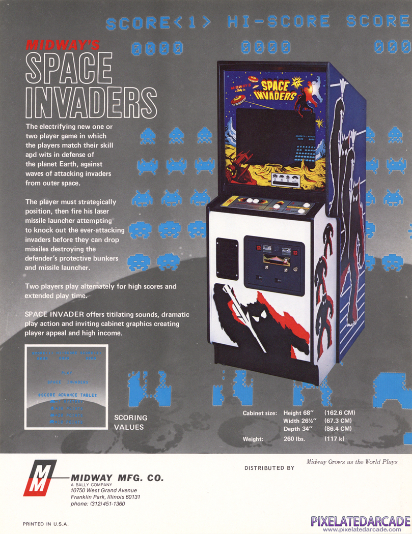 Space Invaders Advertisement: North American upright cabinet flyer