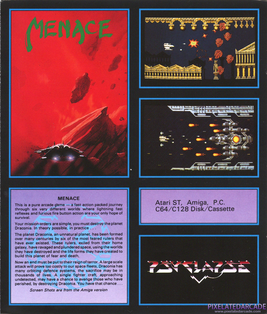 Menace Advertisement: Psygnosis product catalog