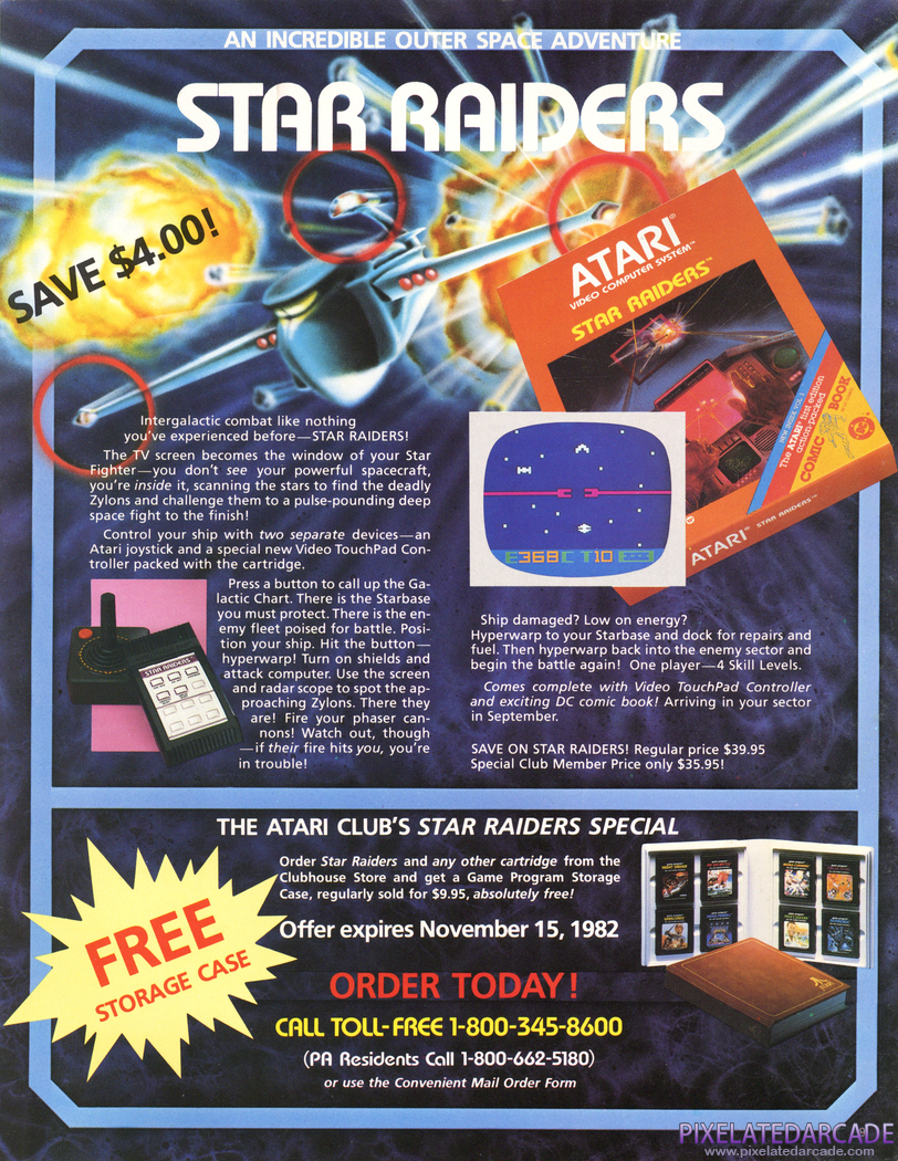 Star Raiders Advertisement: Atari Age magazine October 1982 promotion