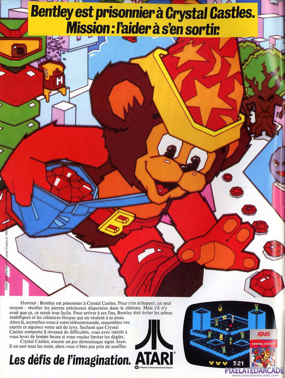 Crystal Castles Advertisement: July 1984 magazine ad (French)
