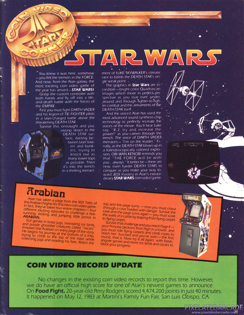 Star Wars Advertisement: Atari Age magazine July/August 1983 promotion