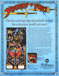Swords of Fury flyer - Back
