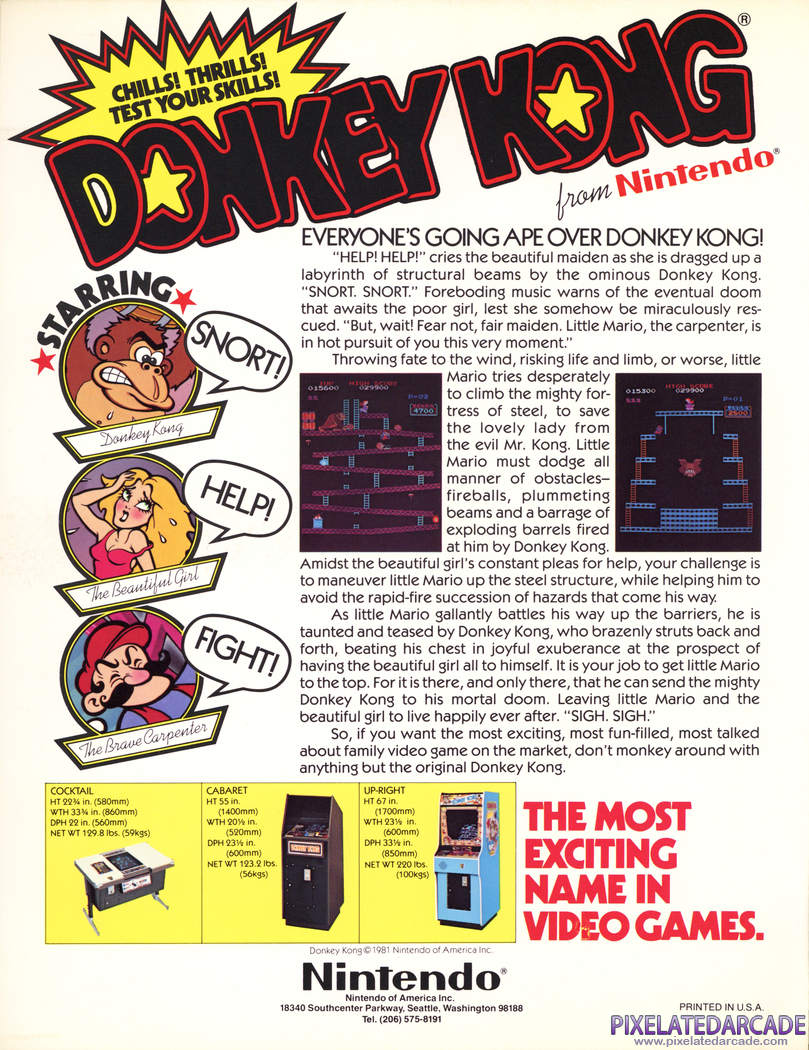 Donkey Kong Advertisement: Donkey Kong flyer - Back