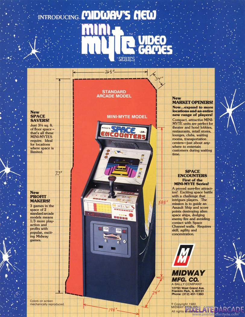 Space Encounters Advertisement: Space Encounters mini cabinet flyer - Front