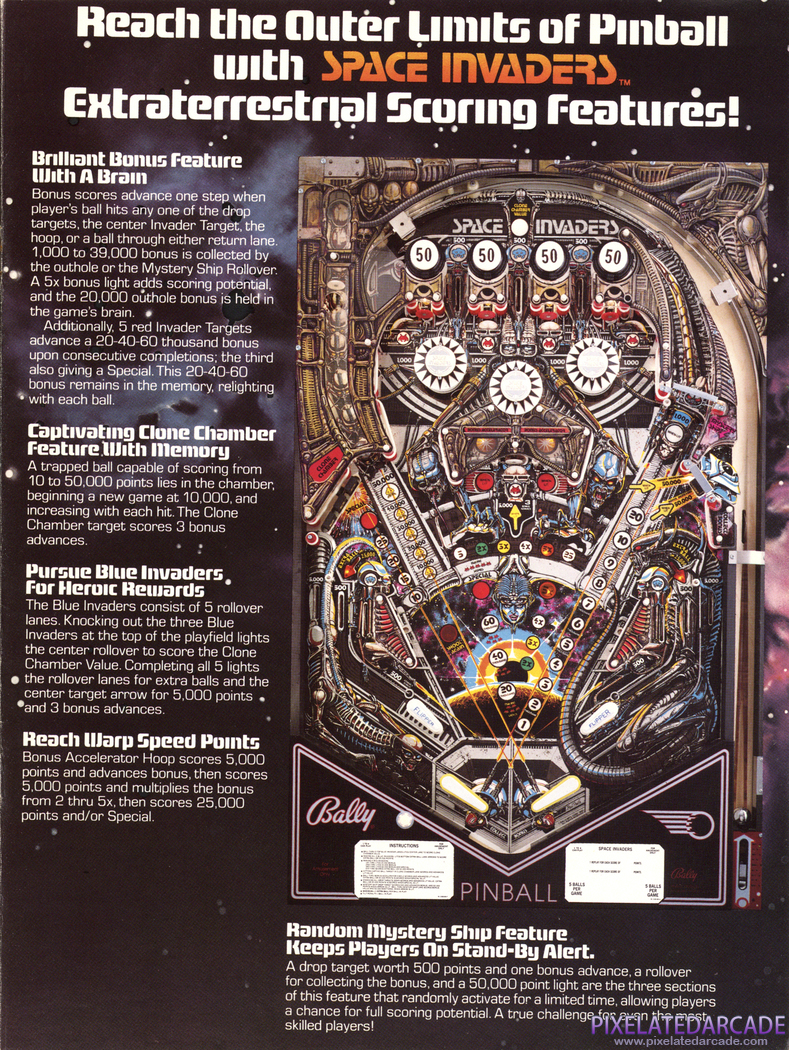Space Invaders Advertisement: Space Invaders pinball flyer - Page 7