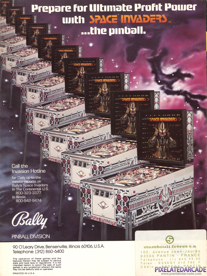 Space Invaders Advertisement: Space Invaders pinball flyer - Page 8