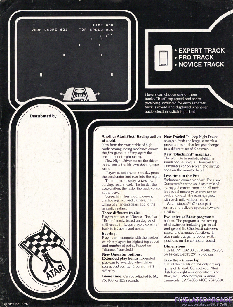 Night Driver Advertisement: Night Driver flyer - Back