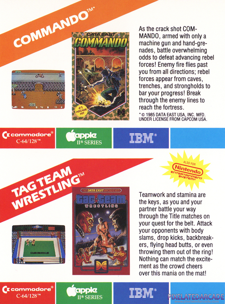 Tag Team Wrestling Advertisement: Data East product catalog