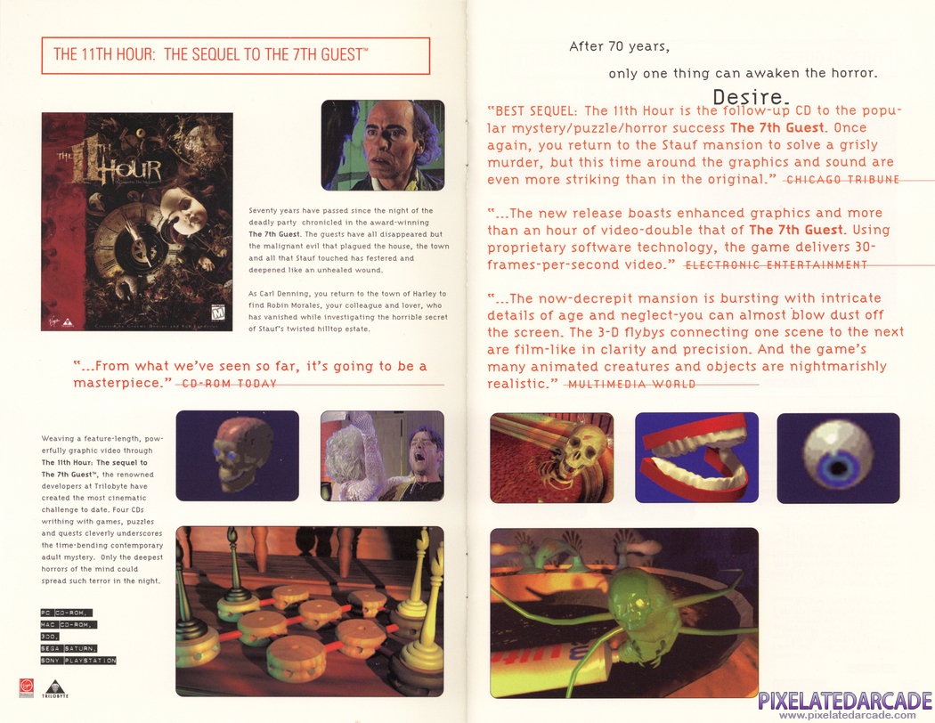The 11th Hour Advertisement: Virgin Interactive product catalog